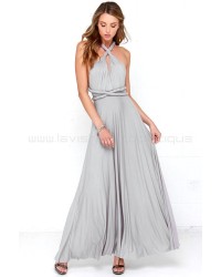 Tricks Of The Trade Light Grey Maxi Dress (Convertible Dress)